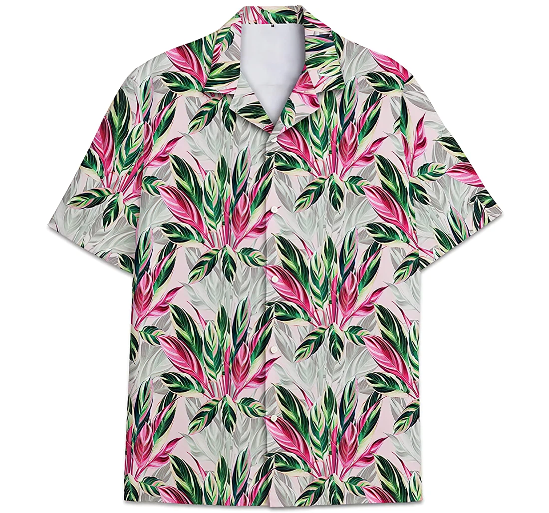Personalized Leaves Hawaiian Shirt, Button Up Aloha Shirt For Men, Women