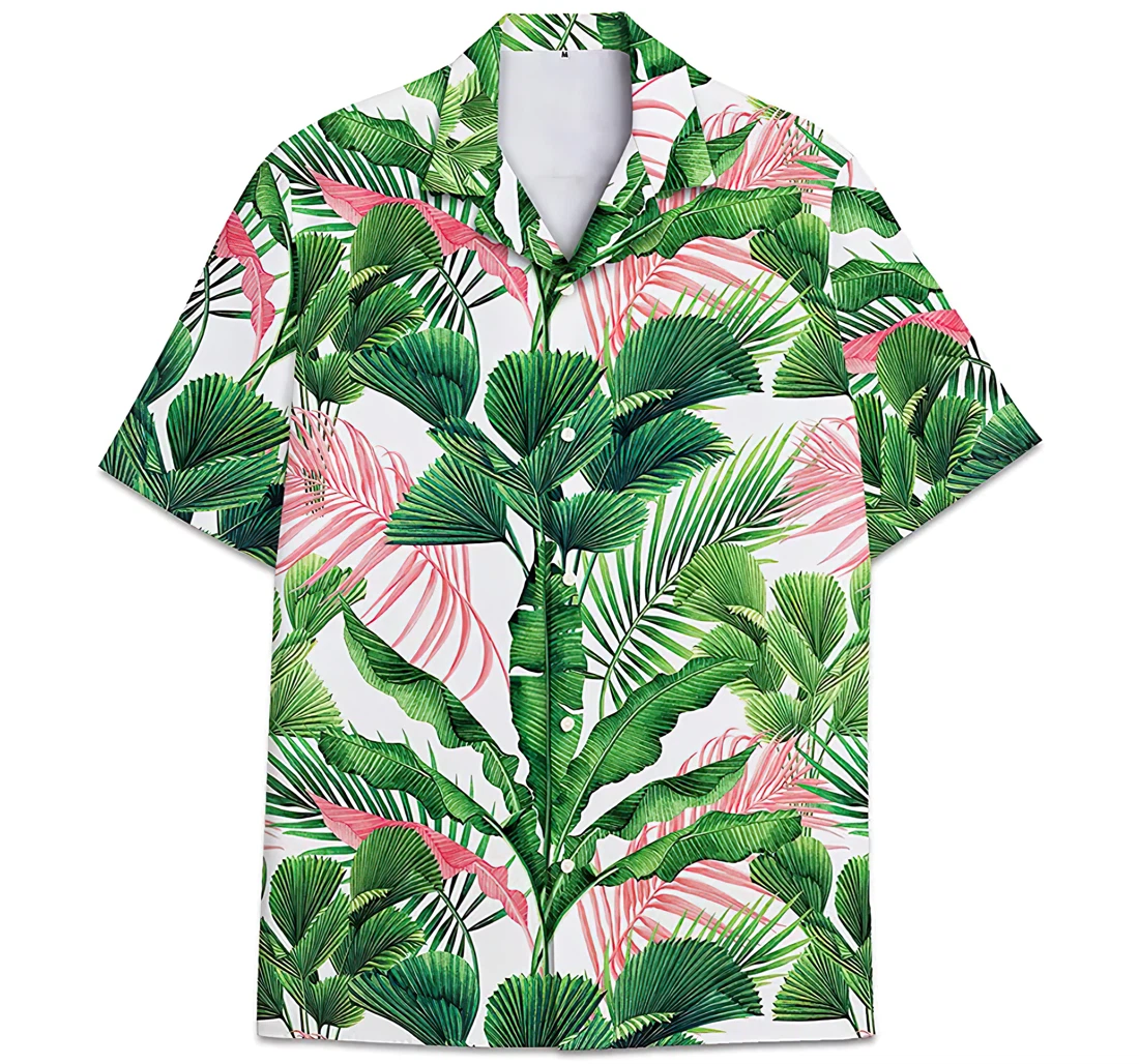 Personalized Palm Banana Leaves Hawaiian Shirt, Button Up Aloha Shirt For Men, Women