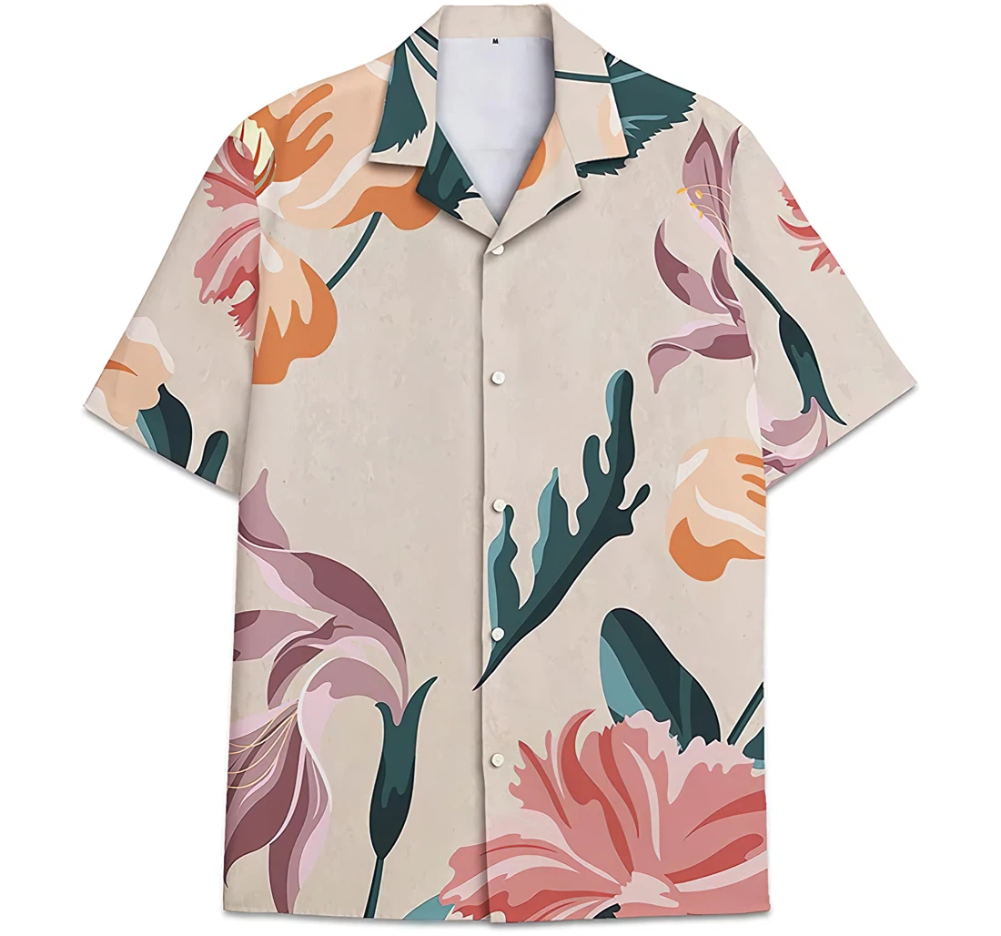 Personalized Leaves Short Tall Hawaiian Shirt, Button Up Aloha Shirt For Men, Women