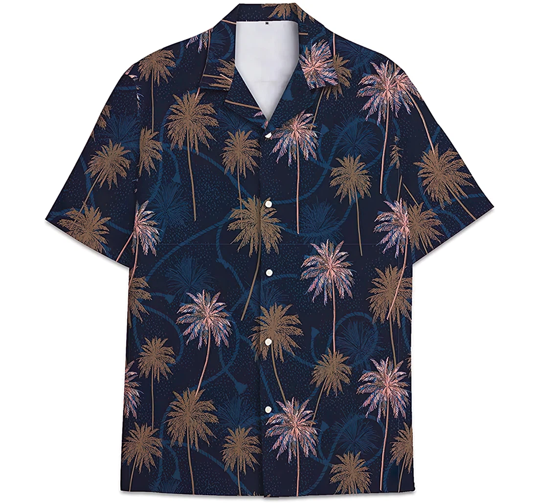 Personalized Coconut Leaves Short Tall Hawaiian Shirt, Button Up Aloha Shirt For Men, Women