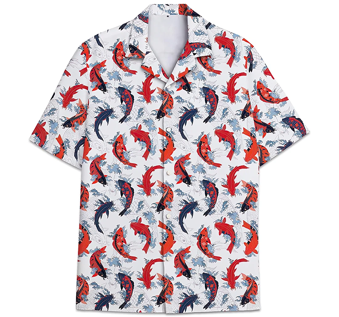 Personalized Carp Short Tall Hawaiian Shirt, Button Up Aloha Shirt For Men, Women