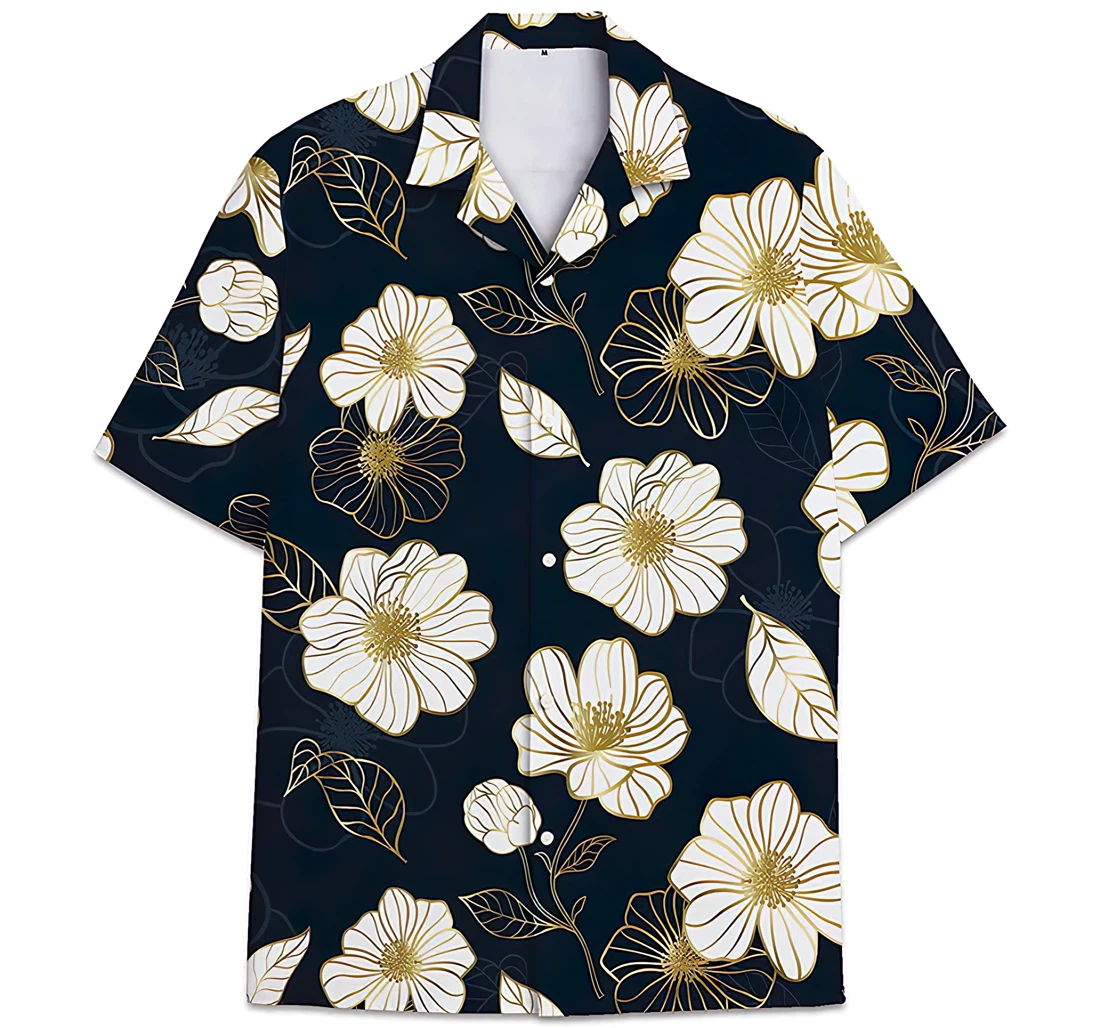 Personalized Leaves Short Tall Hawaiian Shirt, Button Up Aloha Shirt For Men, Women