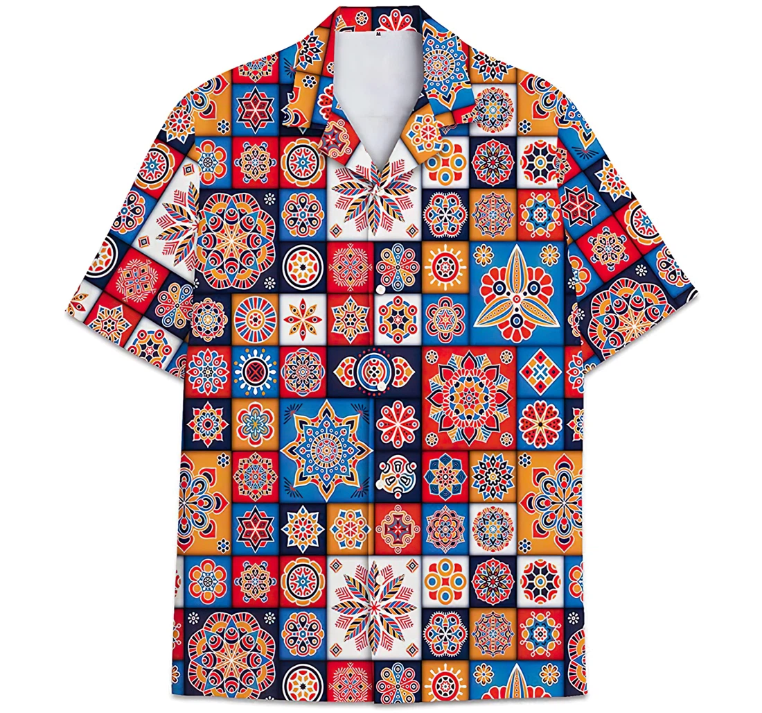 Personalized Pattern Hindu Short Tall Hawaiian Shirt, Button Up Aloha Shirt For Men, Women