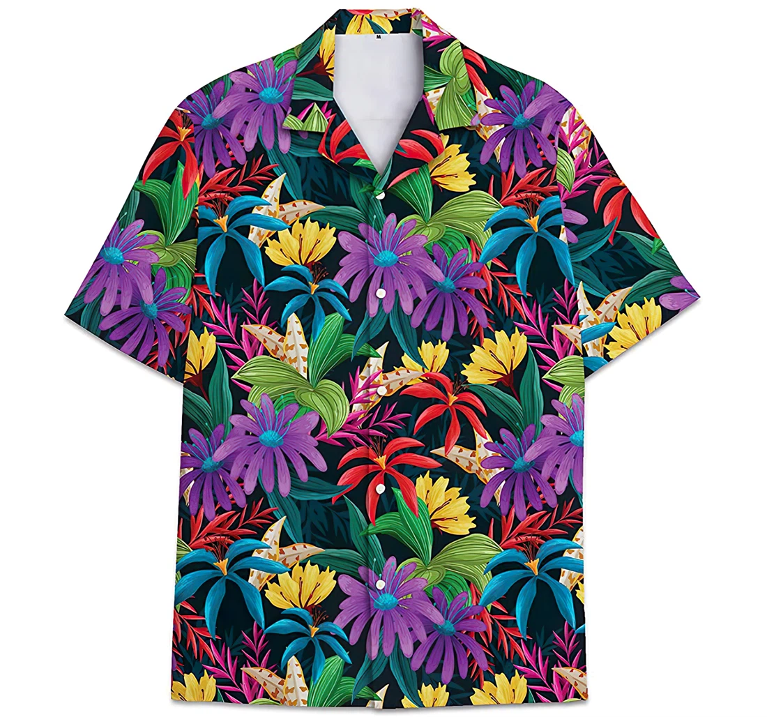 Personalized Colorful Leaves Pattern Shirts Hawaiian Shirt, Button Up Aloha Shirt For Men, Women