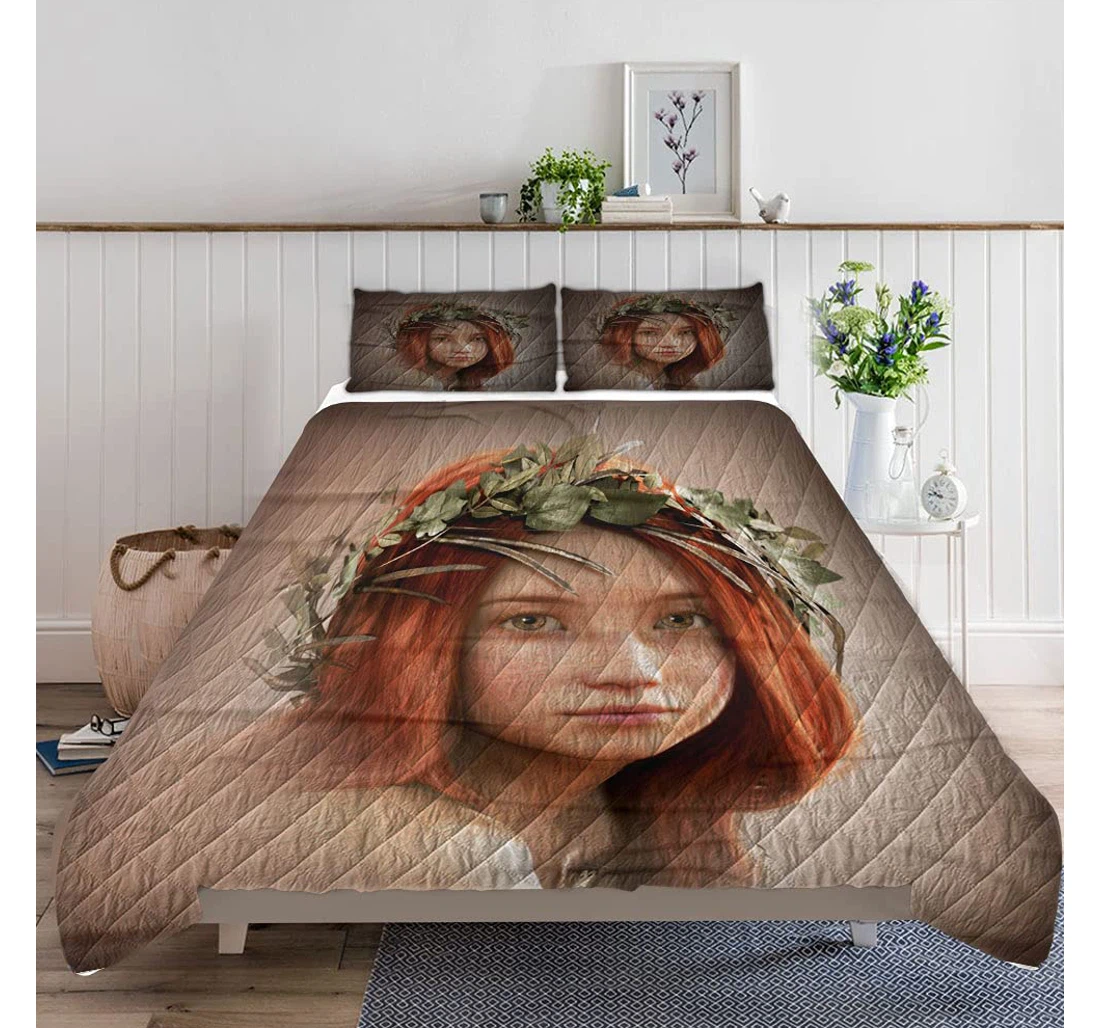 Bedding Set - Portrait Young Lightweight Quilts A Quilts Case Included 1 Ultra Soft Duvet Cover or Quilt and 2 Lightweight Breathe Pillowcases