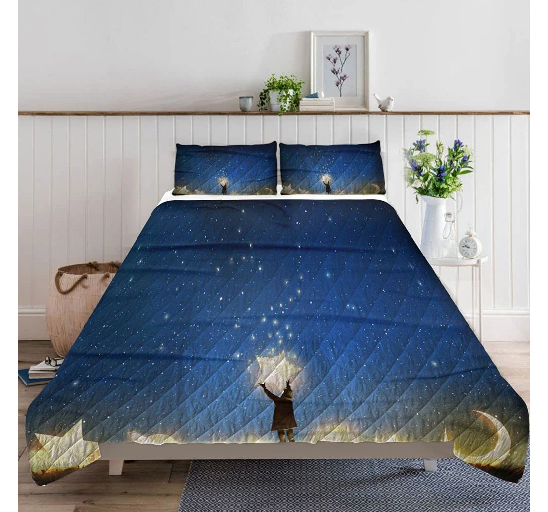 Bedding Set - Beautiful Scenery Showing Young Standing Lightweight Quilts A Quilts Case Included 1 Ultra Soft Duvet Cover or Quilt and 2 Lightweight Breathe Pillowcases