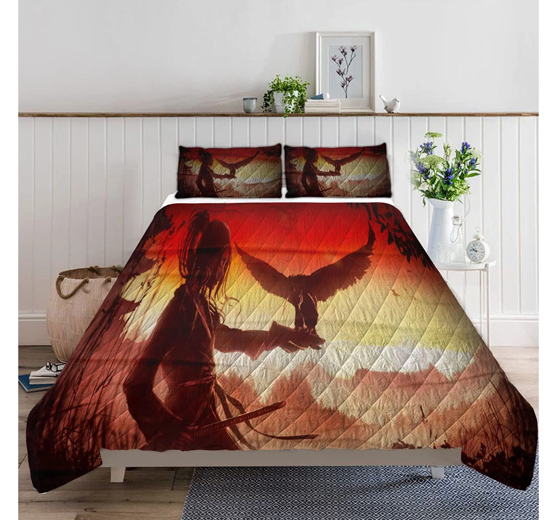 Bedding Set - Beautiful Young Japanese Samurai Stands Lightweight Quilts A Quilts Case Included 1 Ultra Soft Duvet Cover or Quilt and 2 Lightweight Breathe Pillowcases