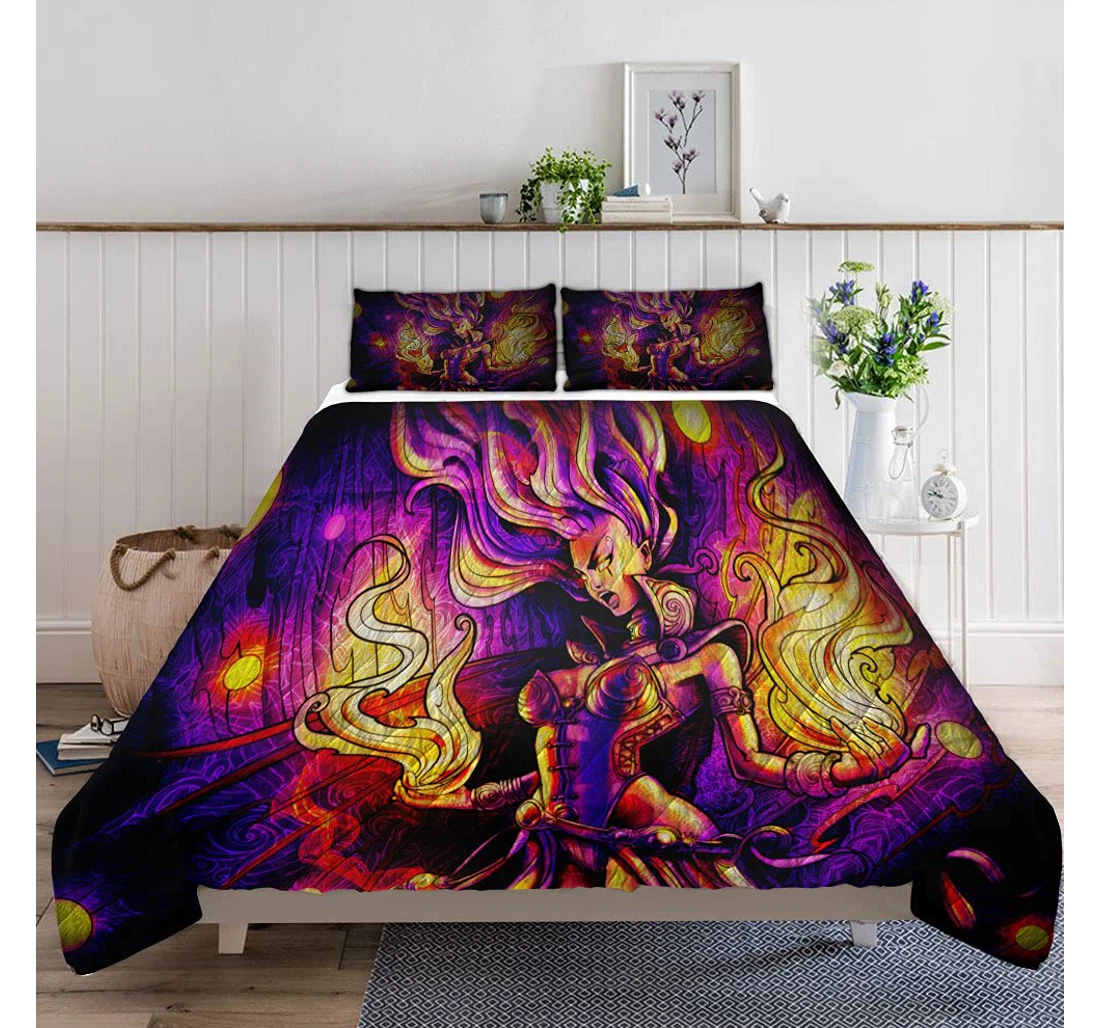 Bedding Set - Beautiful Magician Yells Fury Concentrating1 Lightweight Quilts A Quilts Case Included 1 Ultra Soft Duvet Cover or Quilt and 2 Lightweight Breathe Pillowcases