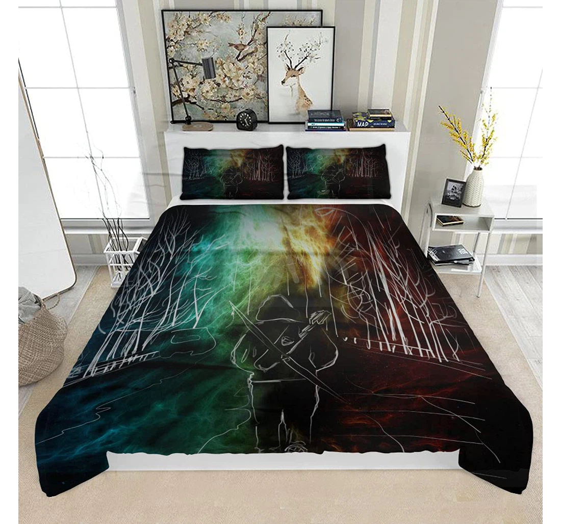 Bedding Set - Space Stars Road Mystic Solf Included 1 Ultra Soft Duvet Cover or Quilt and 2 Lightweight Breathe Pillowcases