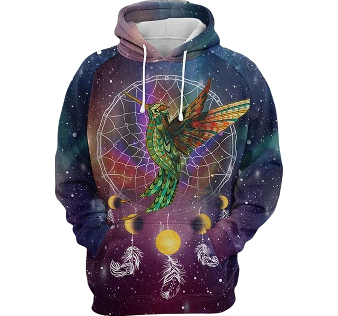 Hummingbird Dreamcatcher Galaxy - 3D Printed Pullover Hoodie