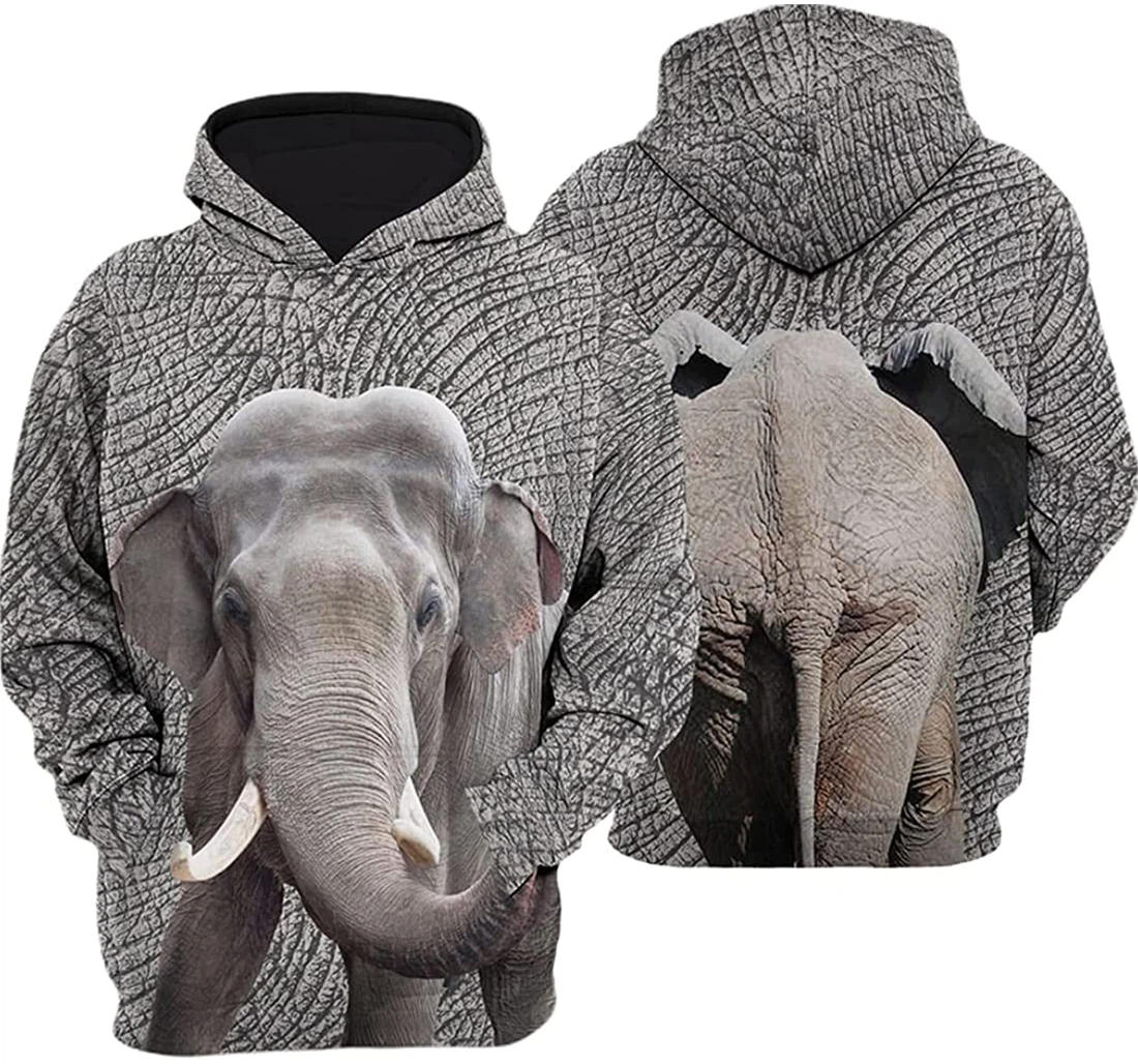 Elephant Animal - 3D Printed Pullover Hoodie