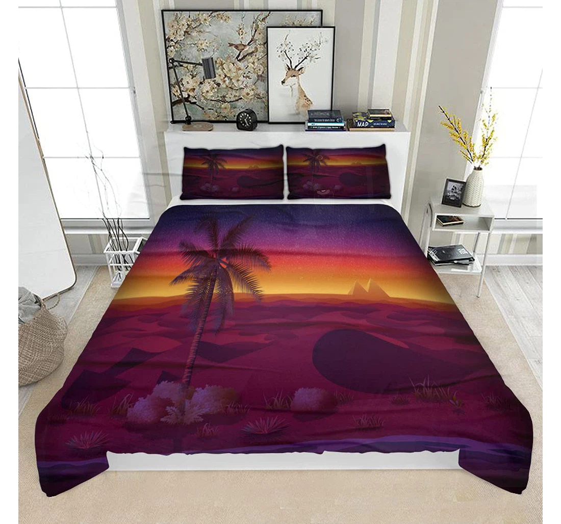 Personalized Bedding Set - High Horizontal Background Desert Solf Included 1 Ultra Soft Duvet Cover or Quilt and 2 Lightweight Breathe Pillowcases