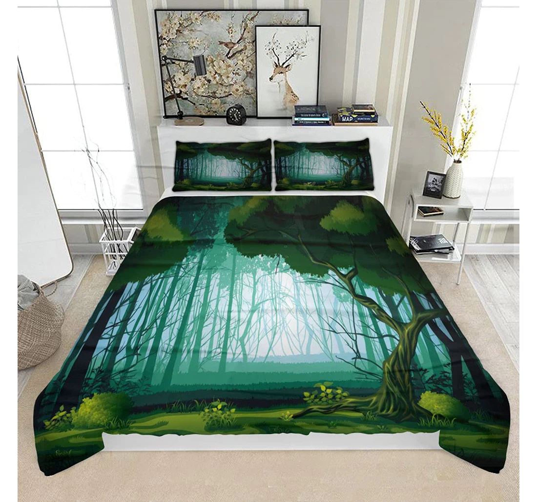 Personalized Bedding Set - High Horizontal Background Landscape3 Solf Included 1 Ultra Soft Duvet Cover or Quilt and 2 Lightweight Breathe Pillowcases