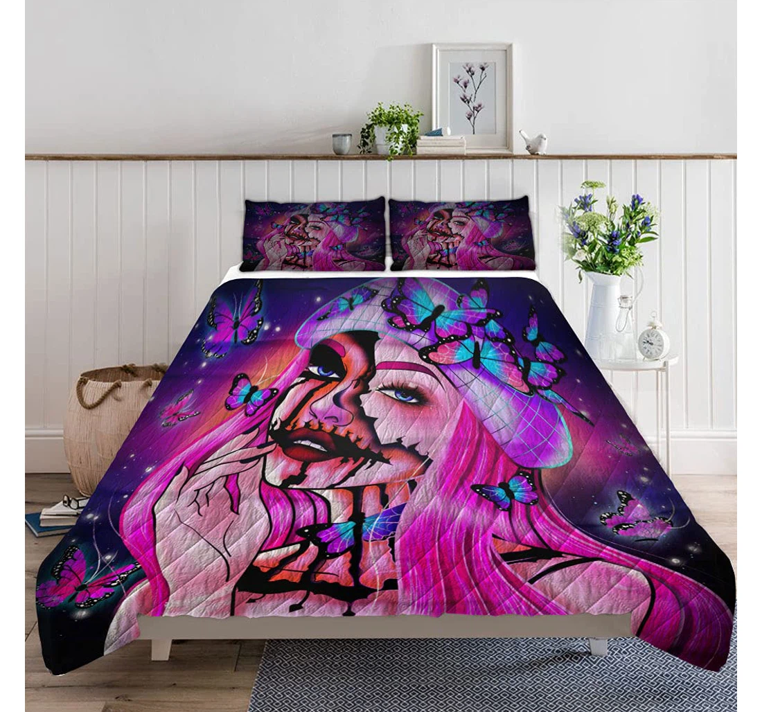 Personalized Bedding Set - Butterfly Included 1 Ultra Soft Duvet Cover or Quilt and 2 Lightweight Breathe Pillowcases
