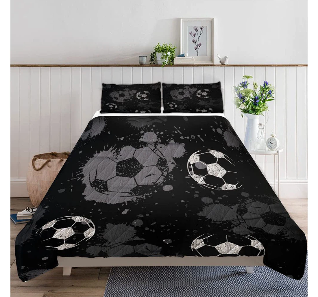 Personalized Bedding Set - Football Textile1 Included 1 Ultra Soft Duvet Cover or Quilt and 2 Lightweight Breathe Pillowcases