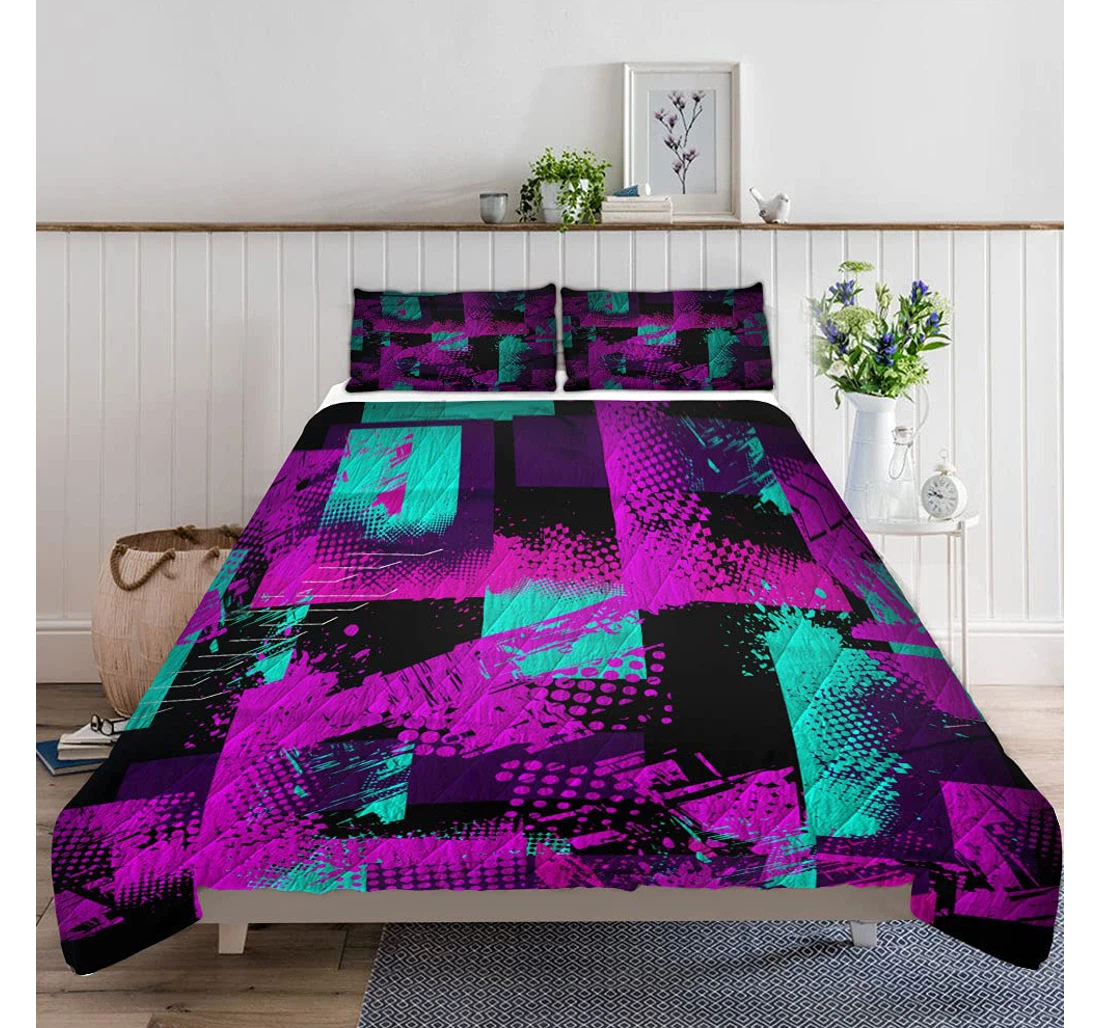 Personalized Bedding Set - Grunge Urban Included 1 Ultra Soft Duvet Cover or Quilt and 2 Lightweight Breathe Pillowcases