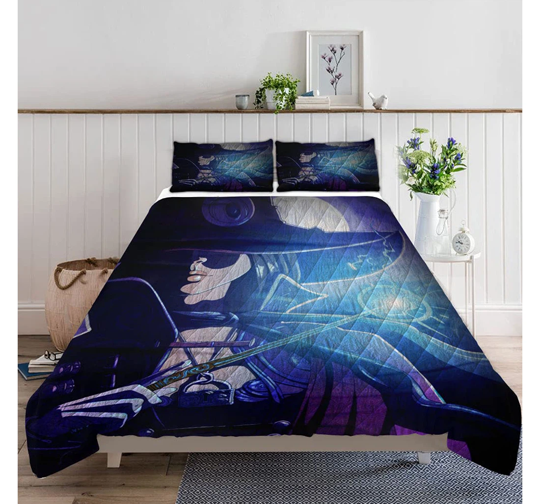 Personalized Bedding Set - Beautiful Witch Glowing Magic Wand Included 1 Ultra Soft Duvet Cover or Quilt and 2 Lightweight Breathe Pillowcases