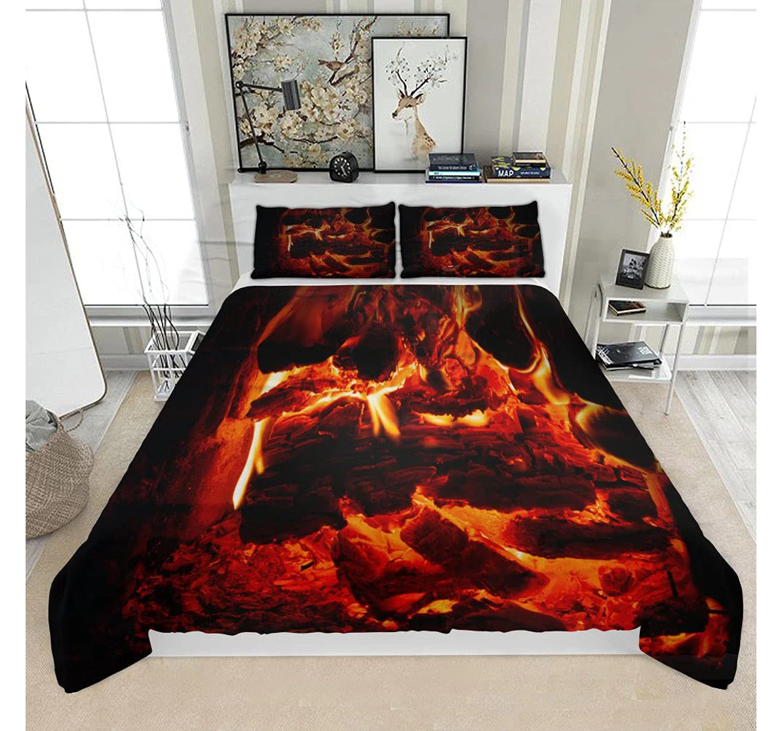 Personalized Bedding Set - Sparks Burning Abstract Background Solf Included 1 Ultra Soft Duvet Cover or Quilt and 2 Lightweight Breathe Pillowcases
