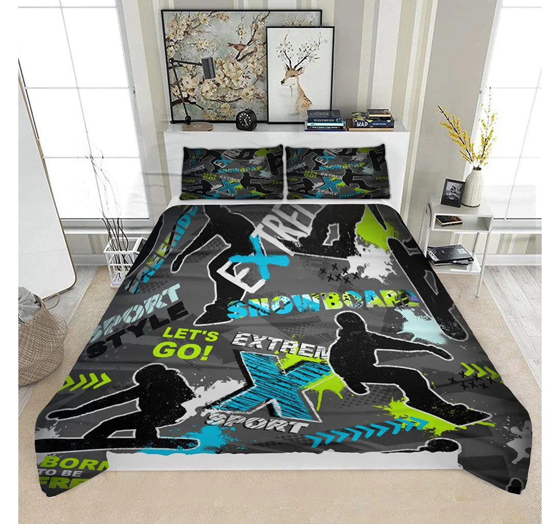 Personalized Bedding Set - Grunge Guys Urban2 Solf Included 1 Ultra Soft Duvet Cover or Quilt and 2 Lightweight Breathe Pillowcases