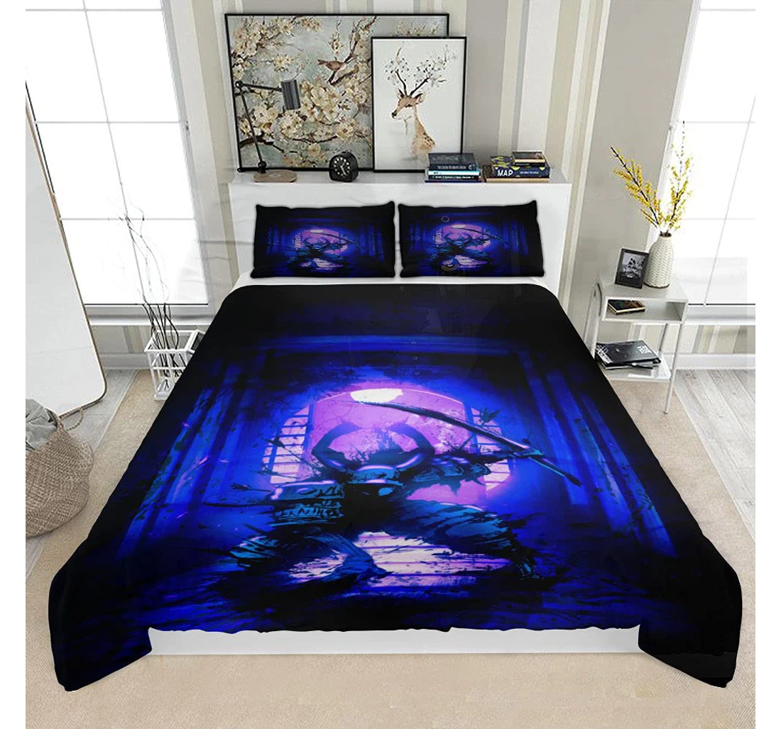 Personalized Bedding Set - Furious Samurai Wounded On All Sides Solf Included 1 Ultra Soft Duvet Cover or Quilt and 2 Lightweight Breathe Pillowcases