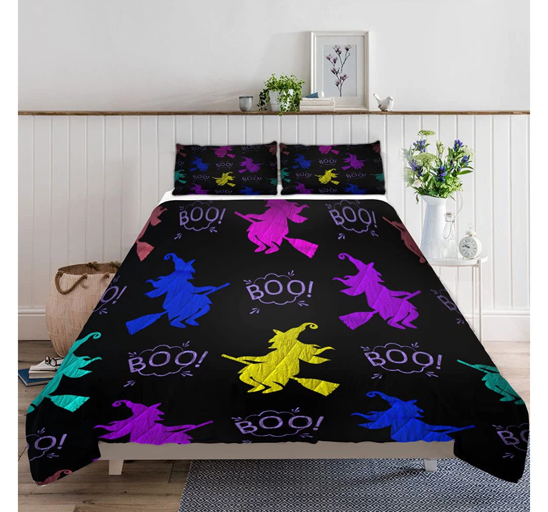 Personalized Bedding Set - Abstract Halloween Pattern Boys1 Included 1 Ultra Soft Duvet Cover or Quilt and 2 Lightweight Breathe Pillowcases