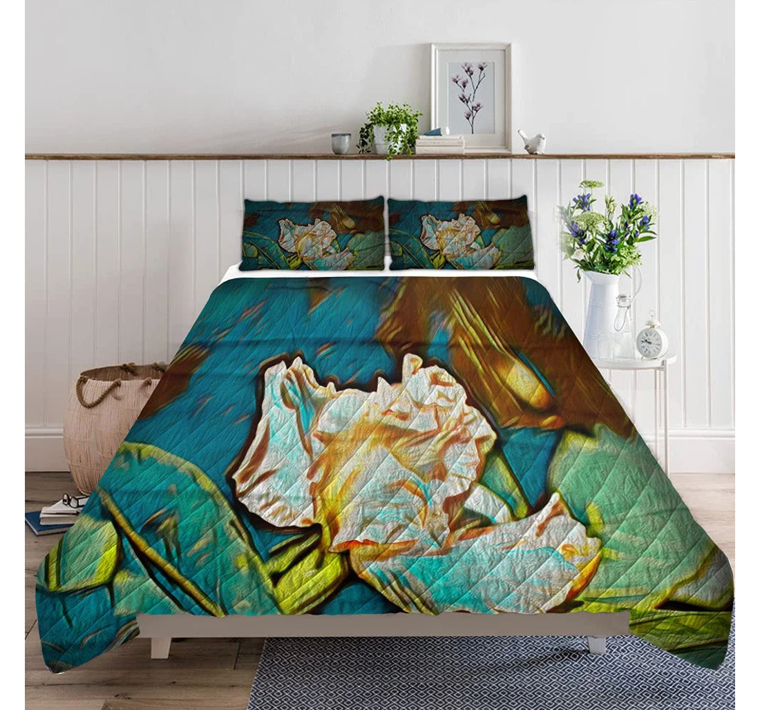 Personalized Bedding Set - Cape Jasmine Flowerimage Petolas Details Included 1 Ultra Soft Duvet Cover or Quilt and 2 Lightweight Breathe Pillowcases