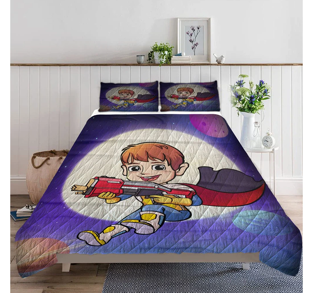 Personalized Bedding Set - Cute Cartoon Character Concept Included 1 Ultra Soft Duvet Cover or Quilt and 2 Lightweight Breathe Pillowcases