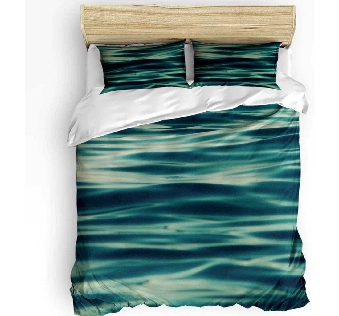 Personalized Bedding Set - Tropical Seascape Sea Water Ocean Seaside View Included 1 Ultra Soft Duvet Cover or Quilt and 2 Lightweight Breathe Pillowcases