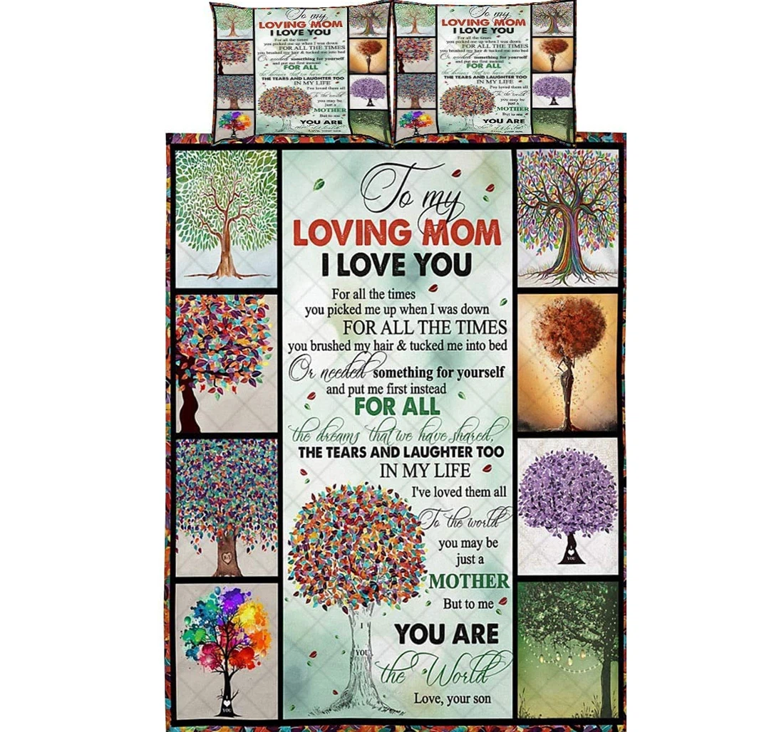 Bedding Set - From Son To Mom Butterfly I've Loved Them All Included 1 Ultra Soft Duvet Cover or Quilt and 2 Lightweight Breathe Pillowcases