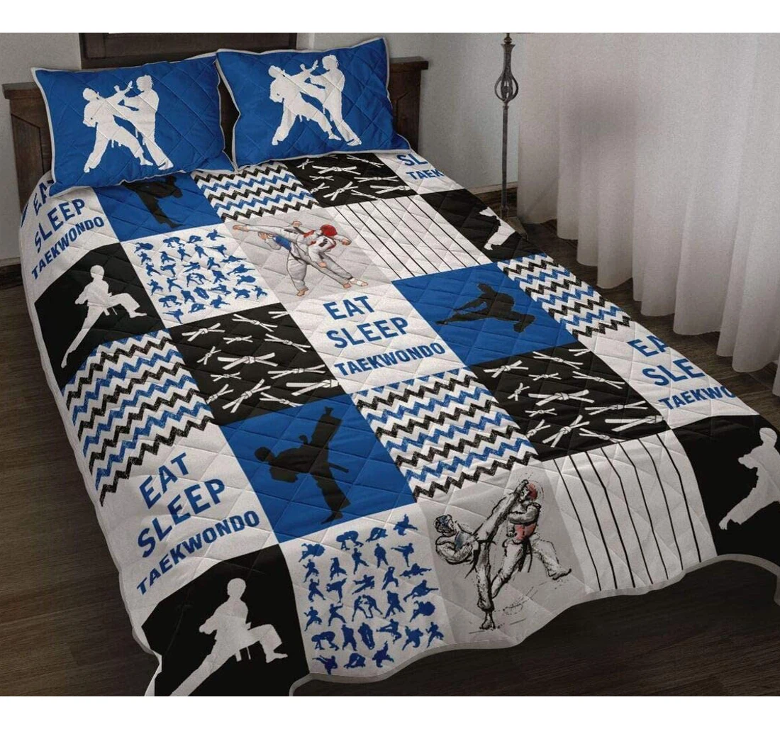 Bedding Set - Personalized Taekwondo Birthday Mother Father Days Gifts Included 1 Ultra Soft Duvet Cover or Quilt and 2 Lightweight Breathe Pillowcases