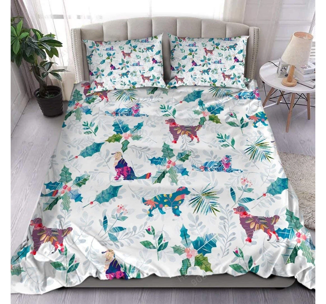 Bedding Set - Golden Retriever Colorful Dog Dog Collection Included 1 Ultra Soft Duvet Cover or Quilt and 2 Lightweight Breathe Pillowcases