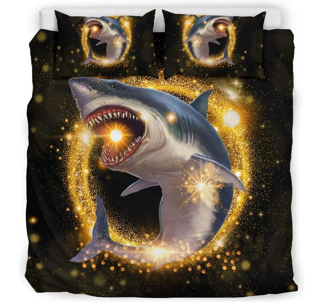 Bedding Set - Shark Light Pattern Included 1 Ultra Soft Duvet Cover or Quilt and 2 Lightweight Breathe Pillowcases