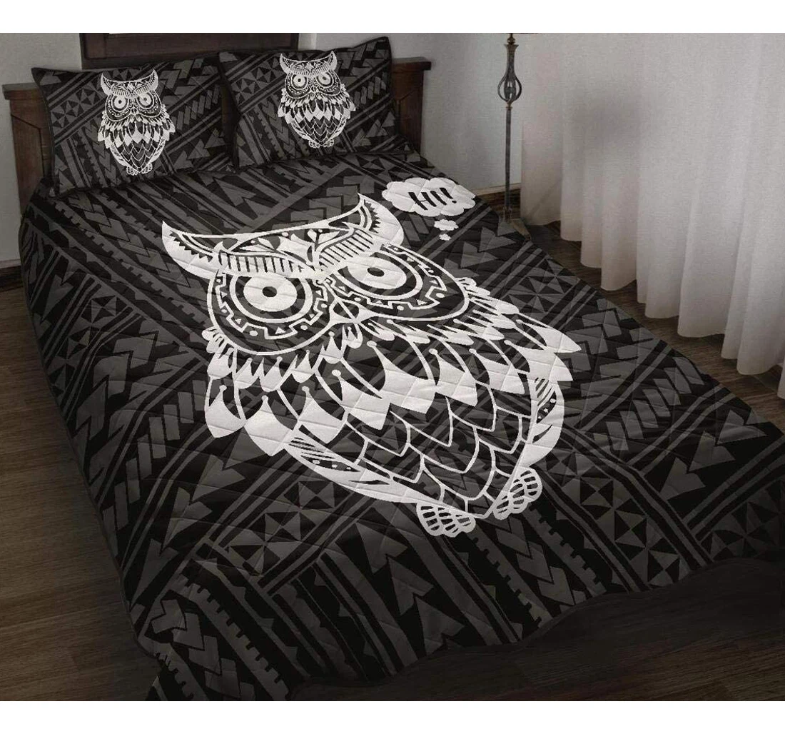 Bedding Set - Personalized Owl Birthday Halloween To Mom Mommy Mother Dad Daddy Father Aunt Included 1 Ultra Soft Duvet Cover or Quilt and 2 Lightweight Breathe Pillowcases