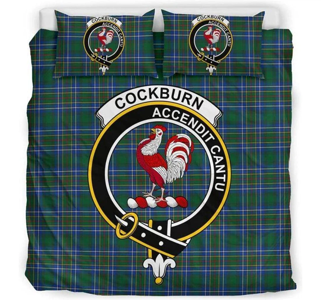 Bedding Set - Personalized Cockburn Ancient Clan Badge Winter New Year Birthday To My Teens Included 1 Ultra Soft Duvet Cover or Quilt and 2 Lightweight Breathe Pillowcases