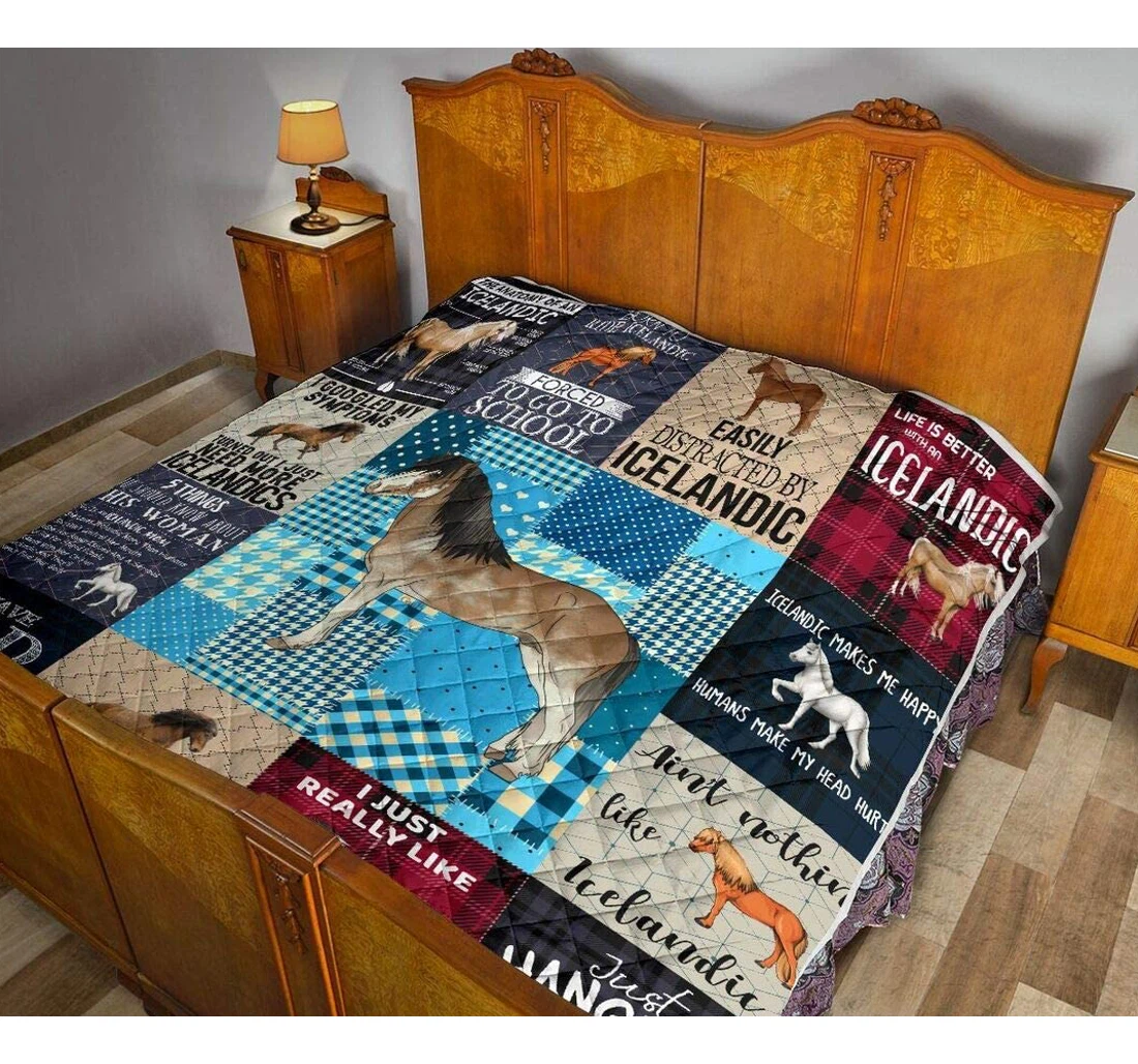 Bedding Set - Icelandic Christmas Birthday Little Decorative Xmas Gifts From Mom Mother Dad Daddy Father Grandma Included 1 Ultra Soft Duvet Cover or Quilt and 2 Lightweight Breathe Pillowcases