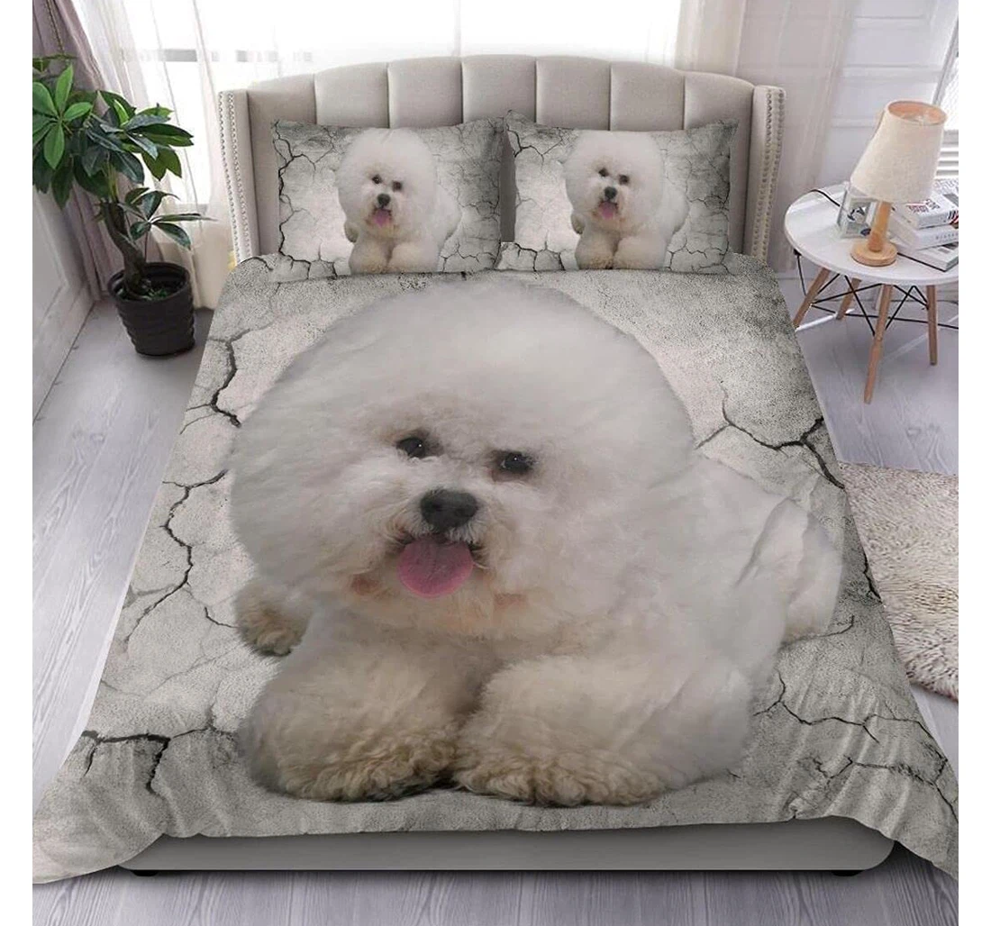 Bedding Set - Personalized Bichon Frise Lover, Bichon Frise New Year Birthday To My Included 1 Ultra Soft Duvet Cover or Quilt and 2 Lightweight Breathe Pillowcases