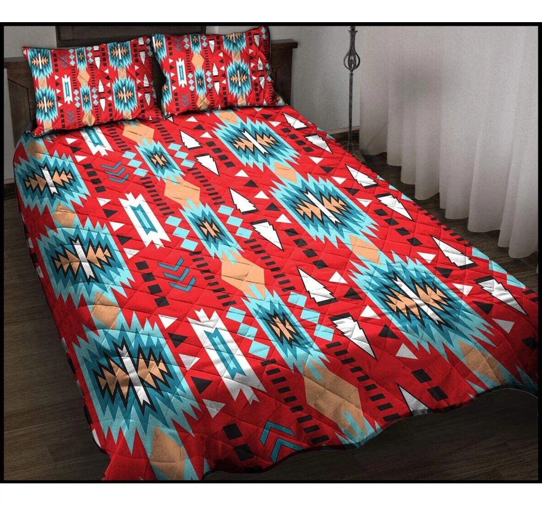 Bedding Set - Personalized Native American Pattern Birthday Son Daughter From Mom Mother Dad Daddy Grandpa Included 1 Ultra Soft Duvet Cover or Quilt and 2 Lightweight Breathe Pillowcases