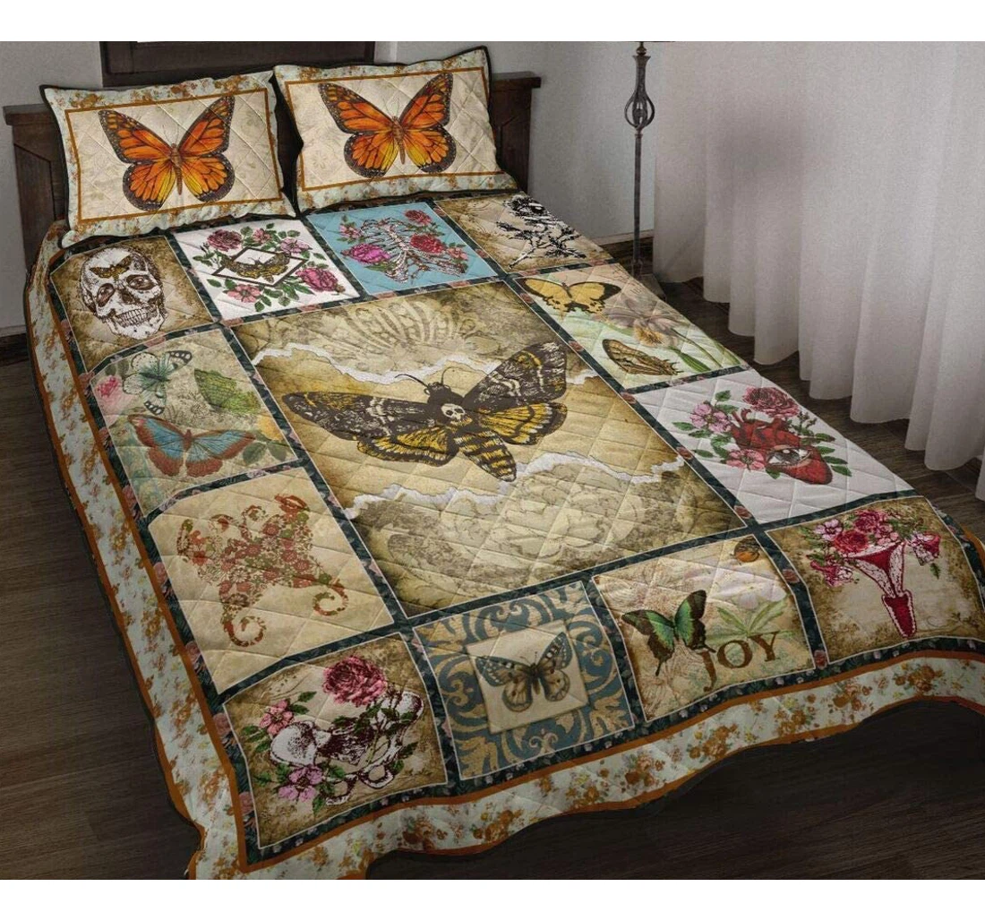 Bedding Set - Personalized Moth Patrick's Day Birthday Patchwork Wall Hanging Decorate Halloween Xmas Included 1 Ultra Soft Duvet Cover or Quilt and 2 Lightweight Breathe Pillowcases