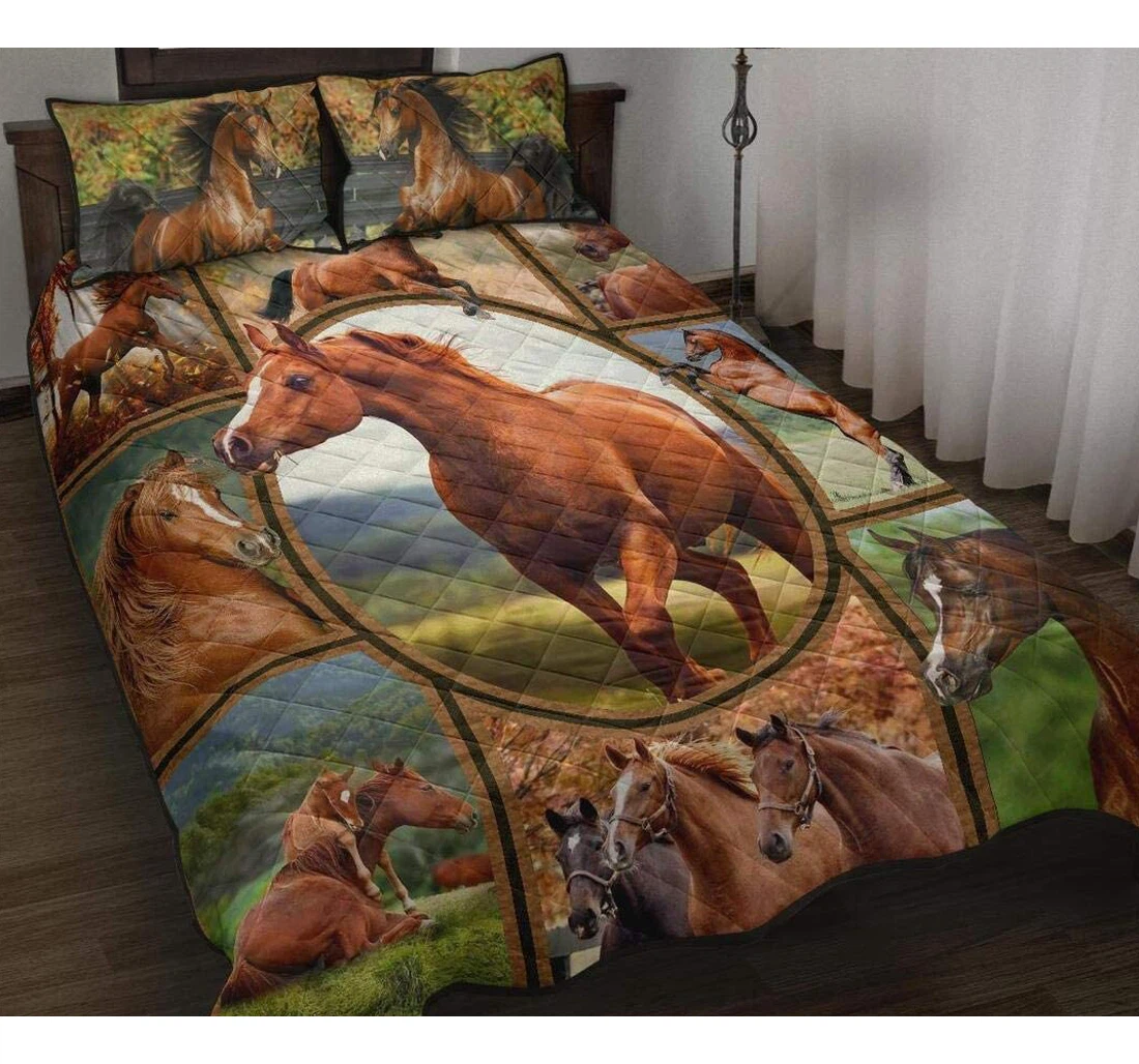 Bedding Set - Personalized Horse Valentine's Day Birthday To Halloween Included 1 Ultra Soft Duvet Cover or Quilt and 2 Lightweight Breathe Pillowcases