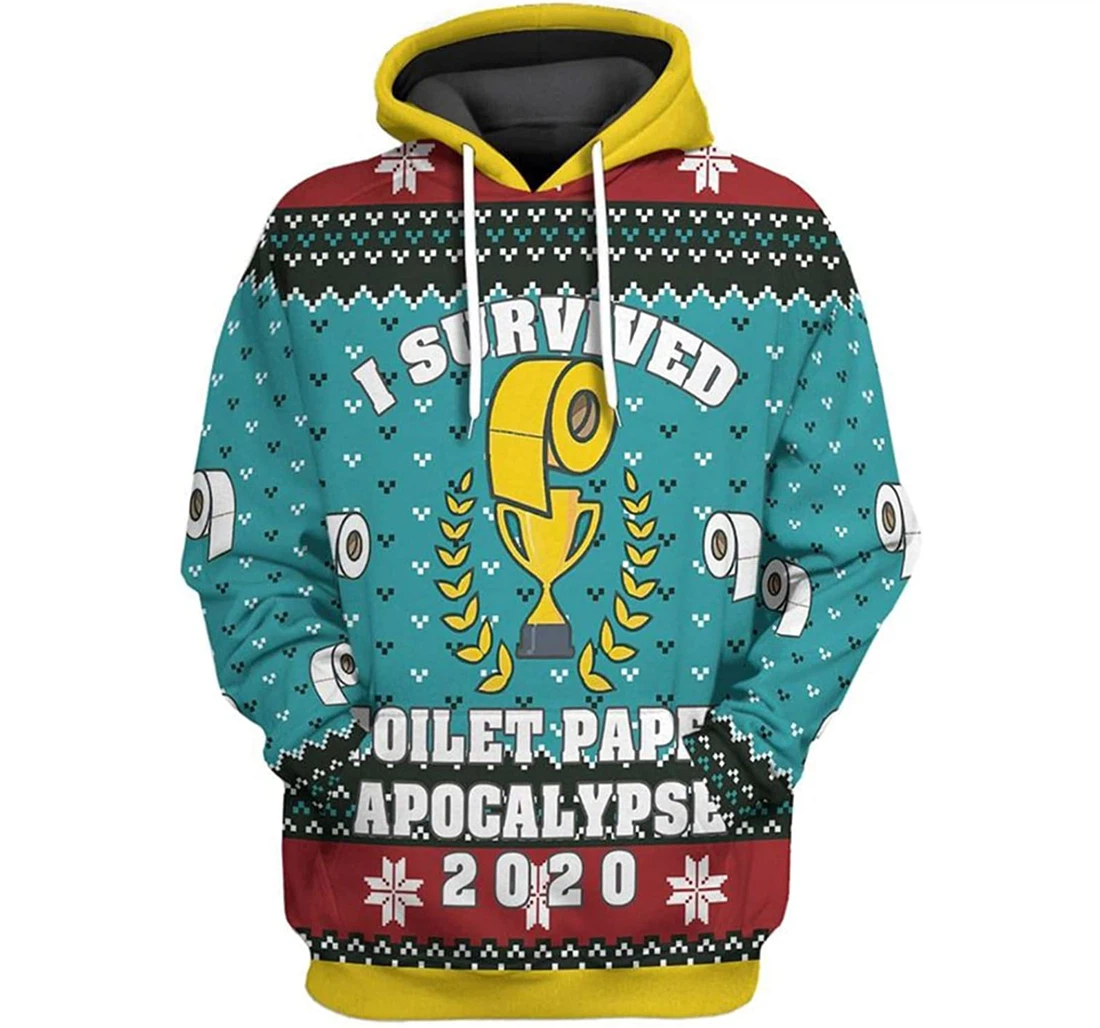 I Survived Toilet Paper Apocalypse S - And - 3D Printed Pullover Hoodie