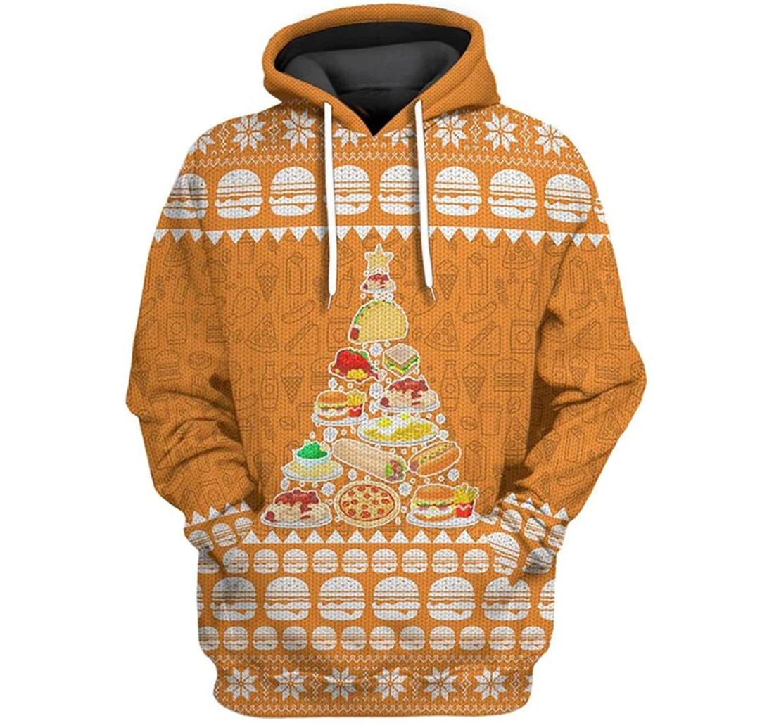 Fast Food Christmas Tree S - And - 3D Printed Pullover Hoodie