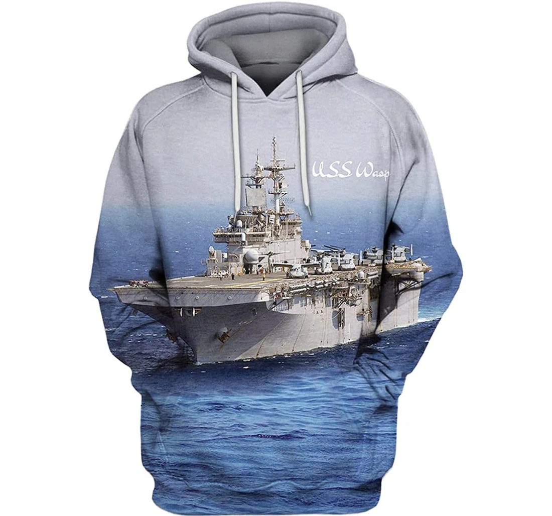 Uss Wasp S - And - 3D Printed Pullover Hoodie