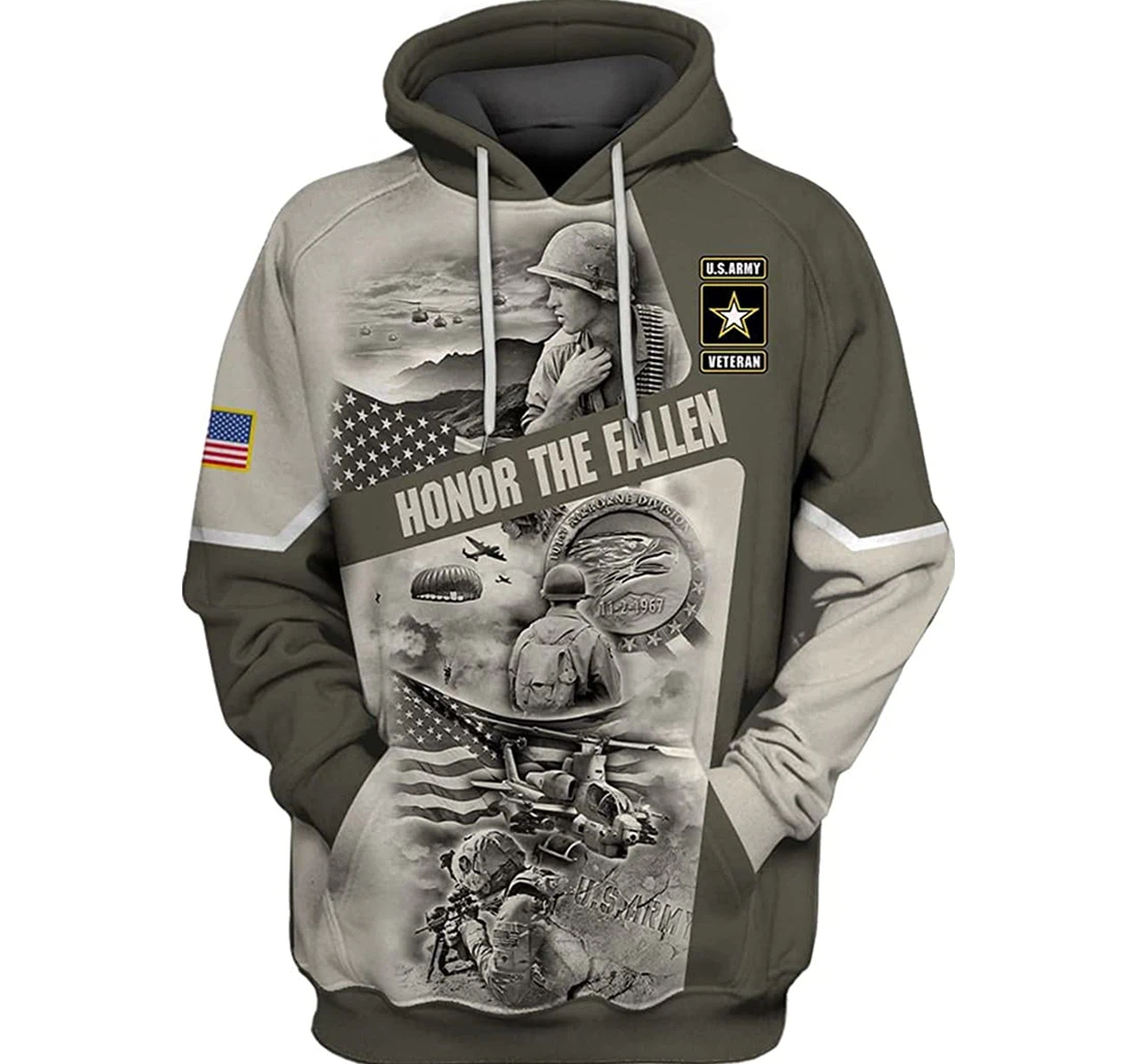 U.s Army Veteran Soldier Beautiful - 3D Printed Pullover Hoodie