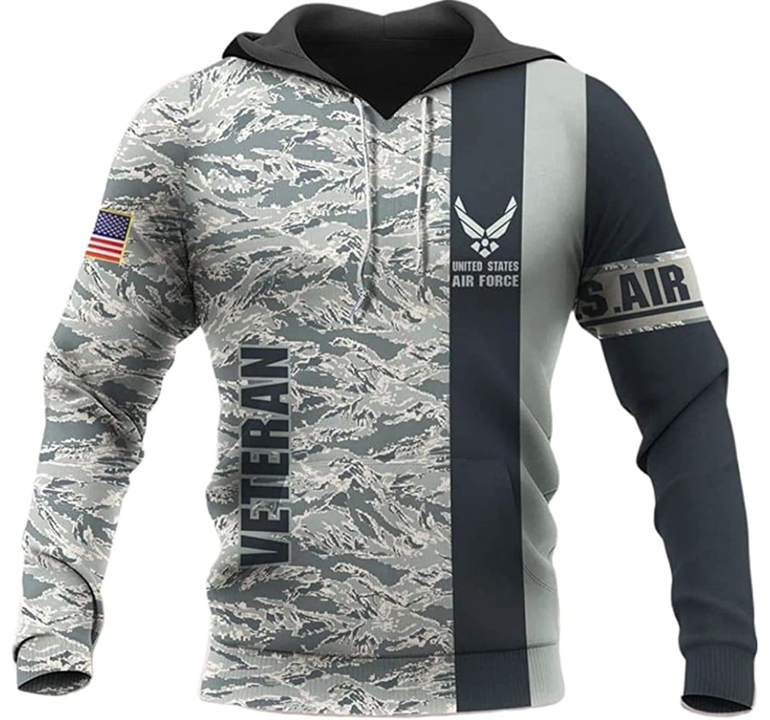 Premium Unique U.s Air Force Veteran Camo - 3D Printed Pullover Hoodie