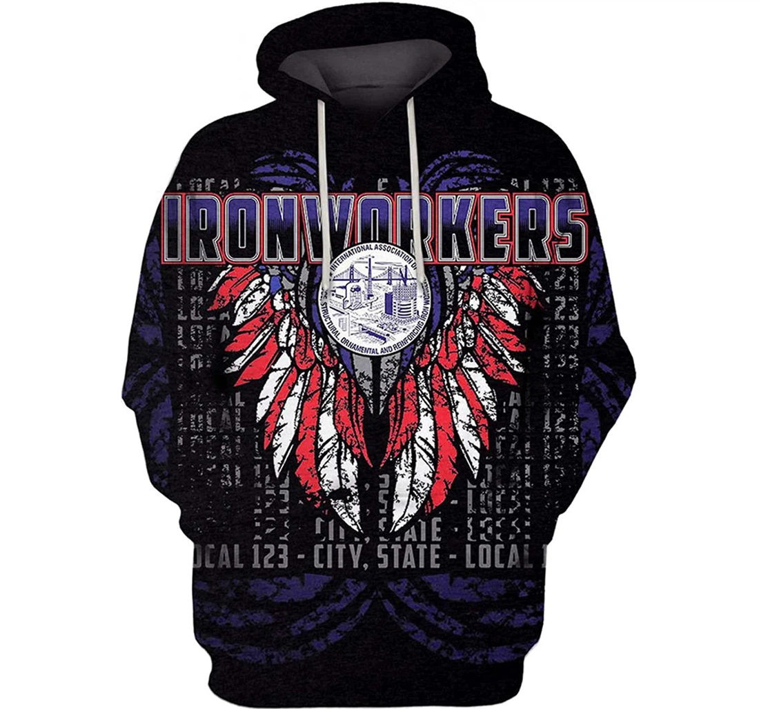 Ironworkers Swing And - 3D Printed Pullover Hoodie