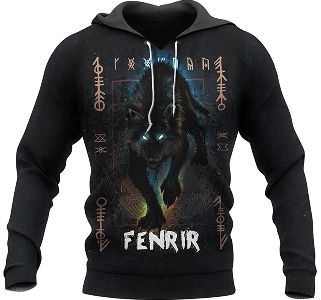 Viking Wolf Fennir - 3D Printed Pullover Hoodie