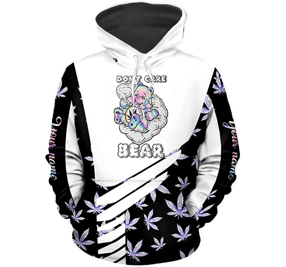 Canabis Dont Care Bear Hologram - 3D Printed Pullover Hoodie