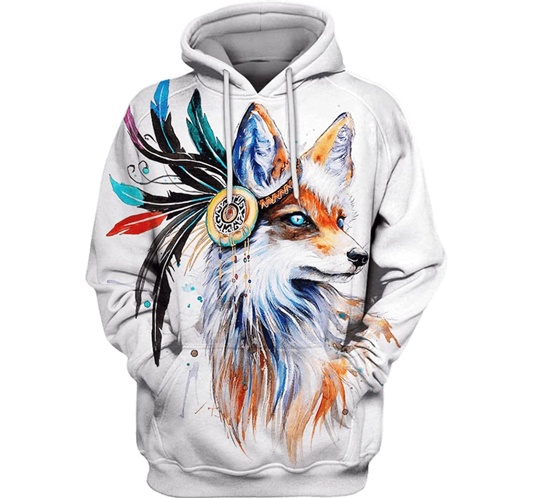 Native Fox - 3D Printed Pullover Hoodie