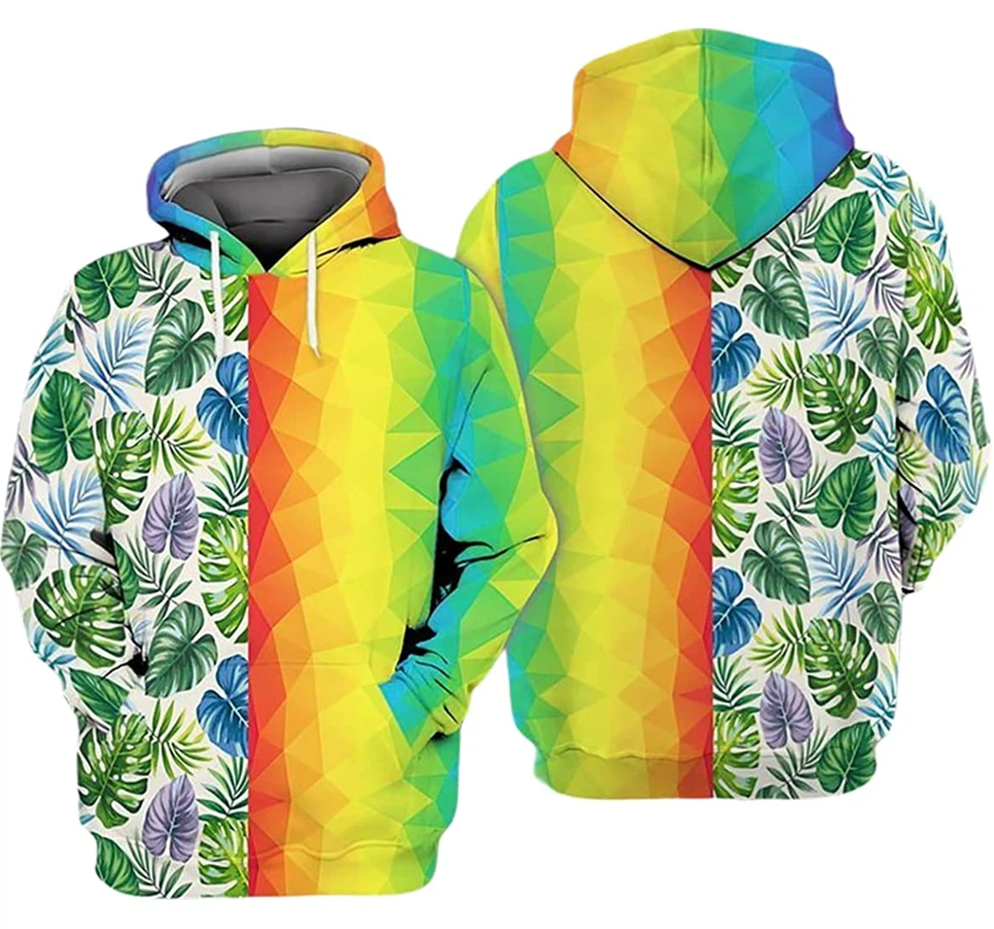 Lgbt Colorful Tropical Pattern - 3D Printed Pullover Hoodie