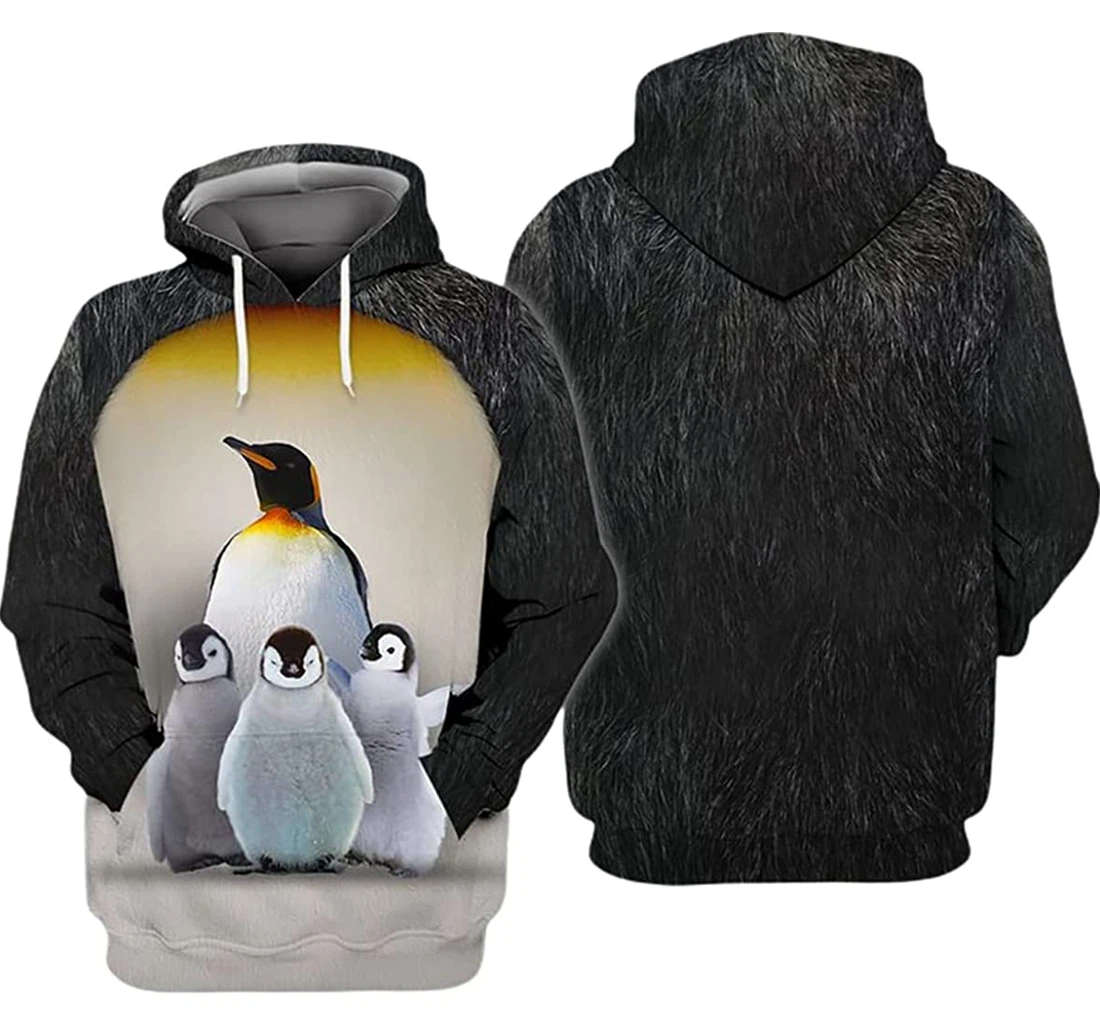 Penguin Family - 3D Printed Pullover Hoodie